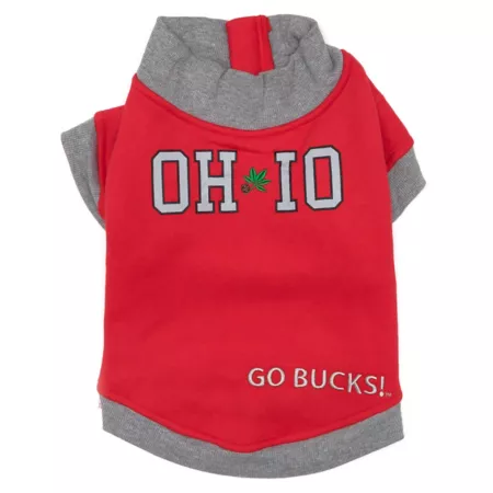 The License House Ohio State Buckeyes Oh-Io Zippered Dog Sweater Dog Sweaters