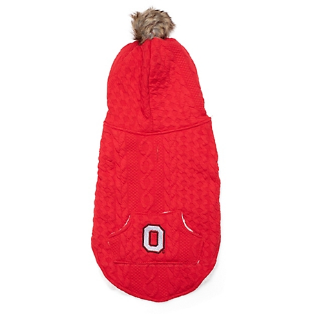 The License House Ohio State Buckeyes Pullover Cable Dog Hoodie