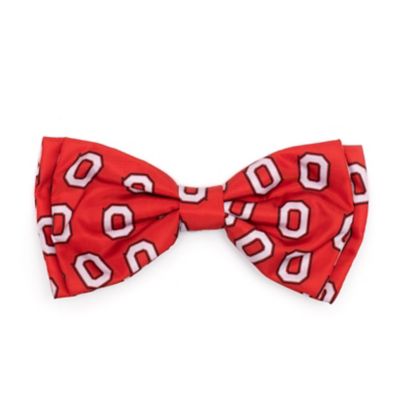 The License House Ohio State Buckeyes Tossed Block O Dog Bow Tie Collar Accessory