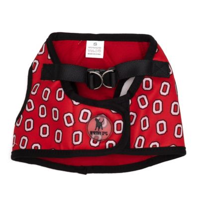 The License House Ohio State Buckeyes Dog Tossed Block O Printed Sidekick Dog Harness Vest