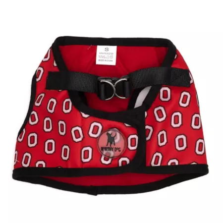 The License House Ohio State Buckeyes Dog Tossed Block O Printed Sidekick Dog Harness Dog Basic Harnesses