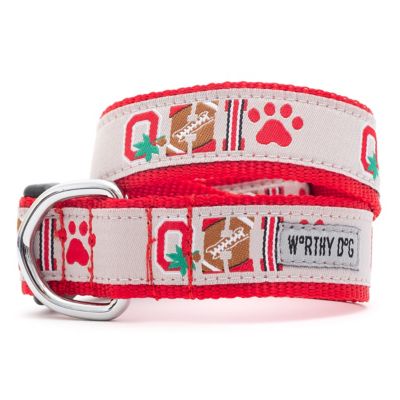 The License House Adjustable Ohio State Buckeyes Paw Print OH-IO Dog Collar
