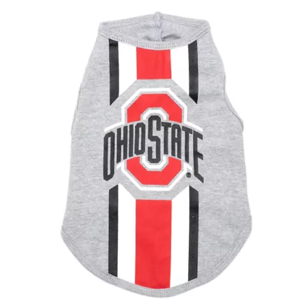 The License House Ohio State Buckeyes Striped Dog T-Shirt Dog Shirts