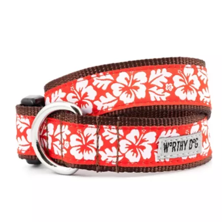 Worthy Dog Adjustable Aloha Dog Collar Dog Basic Collars