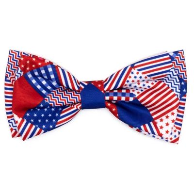 Worthy Dog Americana Bow Tie Adjustable Pet Collar Accessory