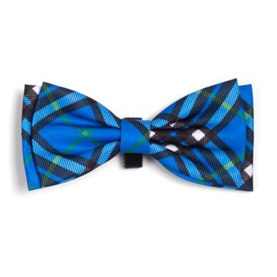 Image showing  Bias Plaid Bow Tie Adjustable Pet Collar Accessory