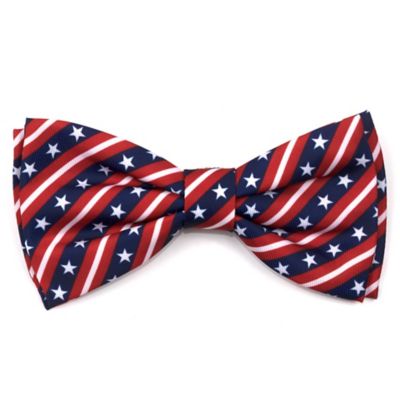 Worthy Dog Bias Stars and Stripes Adjustable Bow Tie Pet Collar Accessory