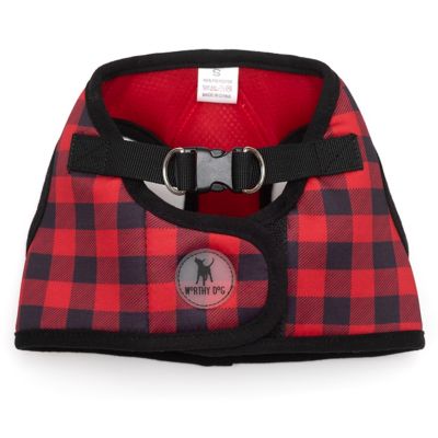 Worthy Dog Reflective Buffalo Check Plaid Sidekick Dog Harness Vest