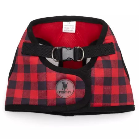 Worthy Dog Reflective Buffalo Plaid Dog Harness Vest Dog Basic Harnesses