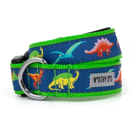 Worthy Dog Adjustable Dinosaur Dog Collar Dog Basic Collars