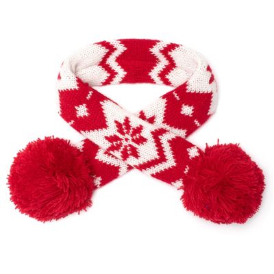 Worthy Dog Fairisle Snowflake Knitted Dog Scarf