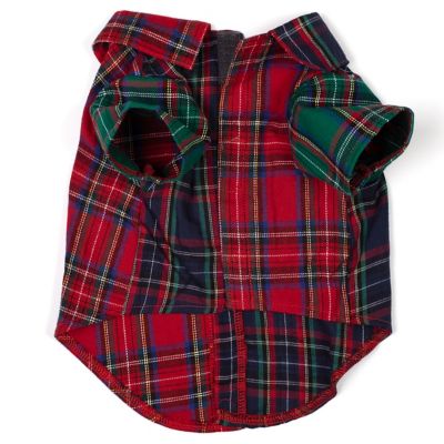 Image showing  Flannel Colorblock Tartan Plaid Button Up Look Pet Shirt
