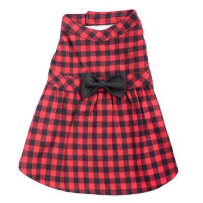 Image showing 0 th Worthy Dog Flannel Plaid Adjustable Pet Dress