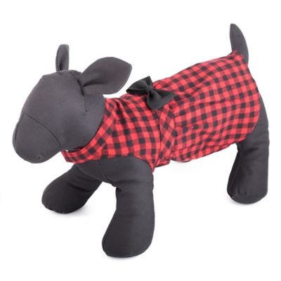 Image showing 1 th Worthy Dog Flannel Plaid Adjustable Pet Dress