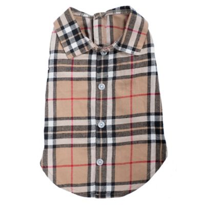 Image showing 0 th Worthy Dog Flannel Plaid Button-Up Look Pet Shirt
