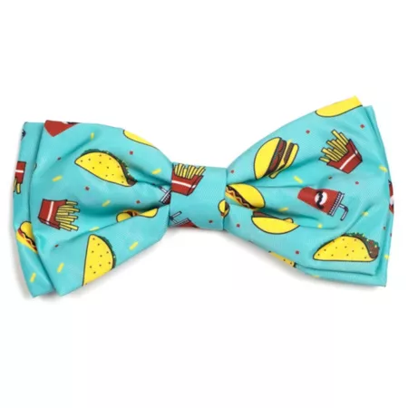 Worthy Dog Food Fest Pet Collar Accessory with Adjustable Bow Tie Dog Bandanas Ties & Accessories