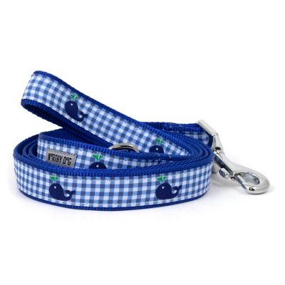 Worthy Dog Gingham Whales Nylon Dog Leash