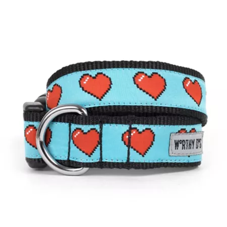 Worthy Dog Graphic Hearts Adjustable Dog Collar Dog Basic Collars