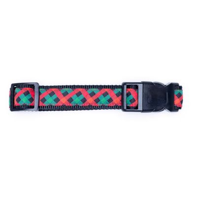 Image showing  Adjustable Holiday Check Dog Collar