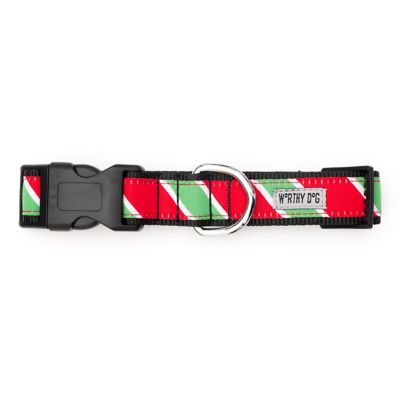 Image showing  Adjustable Holiday Stripe Dog Collar