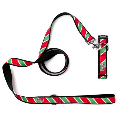 Image showing  Adjustable Holiday Stripe Dog Collar