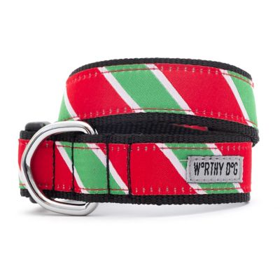 Worthy Dog Adjustable Holiday Stripe Dog Collar