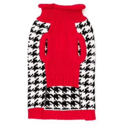 Worthy Dog Houndstooth Dog Sweater and Scarf Set