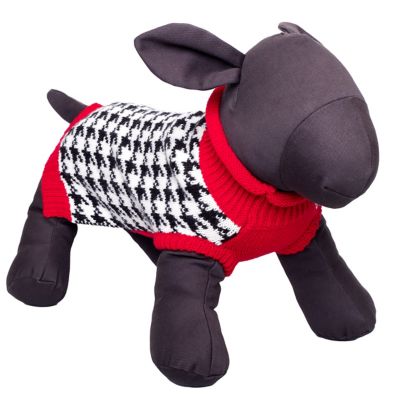 Image showing 1 th Worthy Dog Houndstooth Dog Sweater and Scarf Set