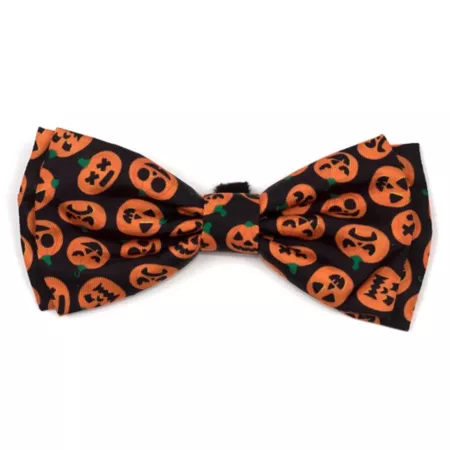 Worthy Dog Jack-O-Lantern Pet Collar Accessory with Adjustable Bow Tie Dog Bandanas Ties & Accessories