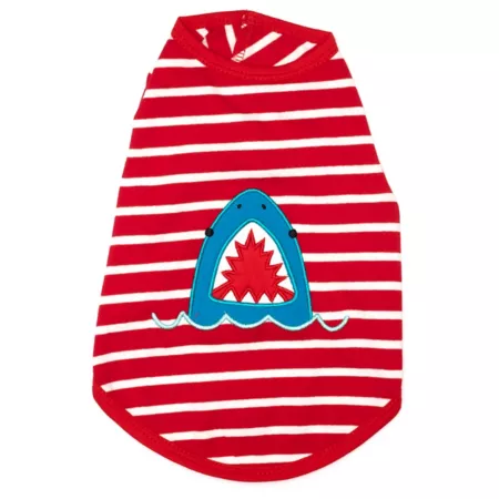 Worthy Dog - Applique Stripe Knit Shark Dog T-Shirt Dog Shirts