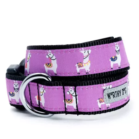 Worthy Dog Adjustable Llama Dog Collar Dog Basic Collars