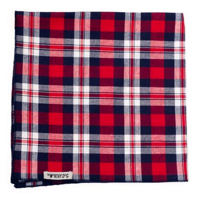 Image showing  Madras Plaid Classic Square Tie-On Pet Bandana