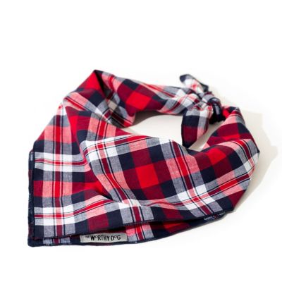 Image showing  Madras Plaid Classic Square Tie-On Pet Bandana