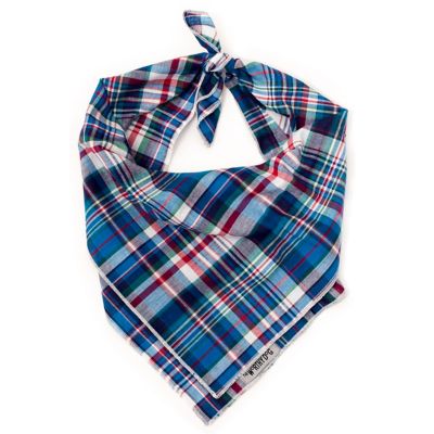 Worthy Dog Madras Plaid Classic Square Tie-On Pet Bandana