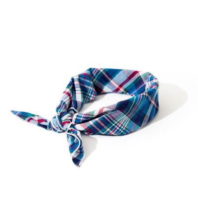 Image showing  Madras Plaid Classic Square Tie-On Pet Bandana