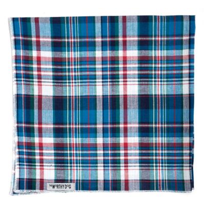 Image showing 1 th Worthy Dog Madras Plaid Classic Square Tie-On Pet Bandana