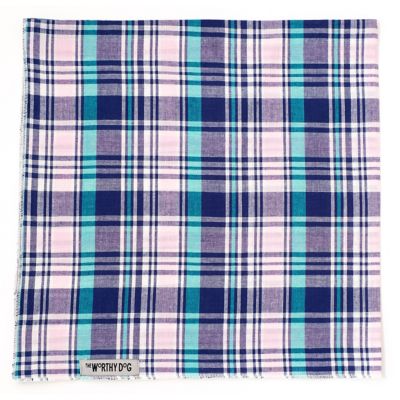 Image showing 1 th Worthy Dog Madras Plaid Classic Square Tie-On Pet Bandana