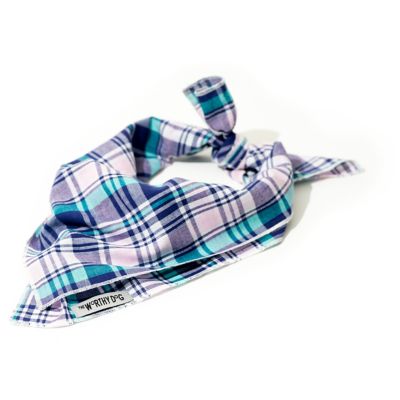 Image showing 2 th Worthy Dog Madras Plaid Classic Square Tie-On Pet Bandana