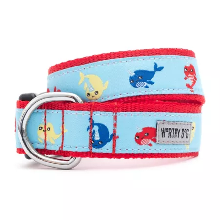 Worthy Dog Adjustable Narwhal Dog Collar Dog Basic Collars