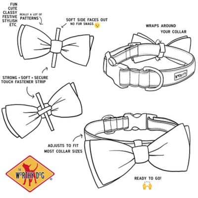 Image showing  Pandas Adjustable Bow Tie Pet Collar Accessory