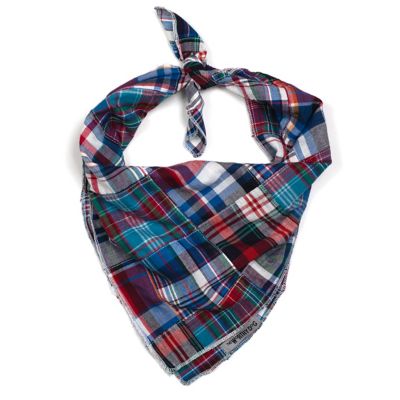 Worthy Dog Patch Madras Classic Square Tie-On Pet Bandana