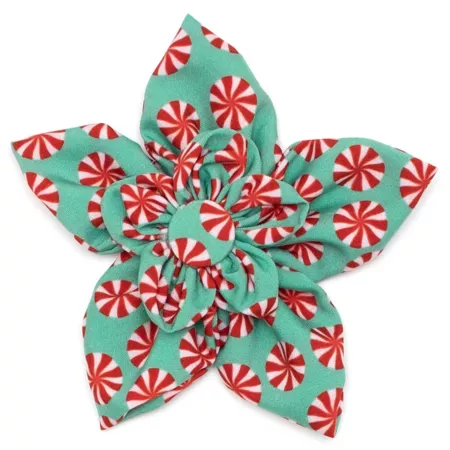 Worthy Dog Adjustable Pet Collar Accessory with Peppermint Flower Dog Bandanas Ties & Accessories