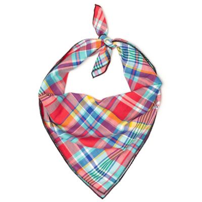Worthy Dog Plaid Classic Square Tie-On Pet Bandana