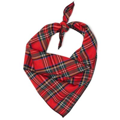 Worthy Dog Plaid Classic Square Tie-On Pet Bandana