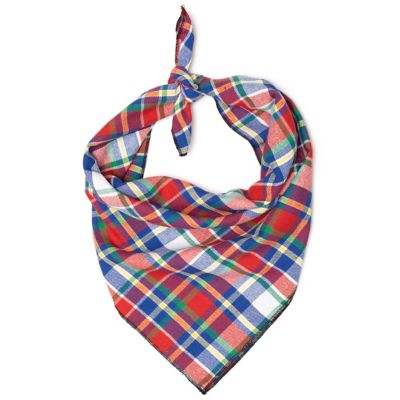 Worthy Dog Plaid Classic Square Tie-On Pet Bandana