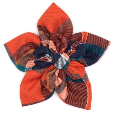 Image showing  Plaid Flower Adjustable Pet Collar Accessory