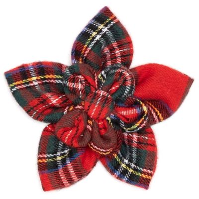 Worthy Dog Plaid Flower Adjustable Pet Collar Accessory