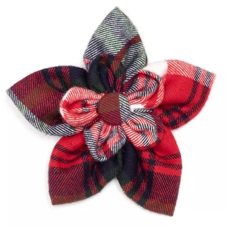 Adjustable Flower and Plaid Pet Collar Accessory Fit for Your Dog Dog Bandanas Ties & Accessories