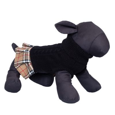 Image showing  Plaid Layered-Look Two-Fer Pet Pullover Turtleneck Dog Sweater Dress