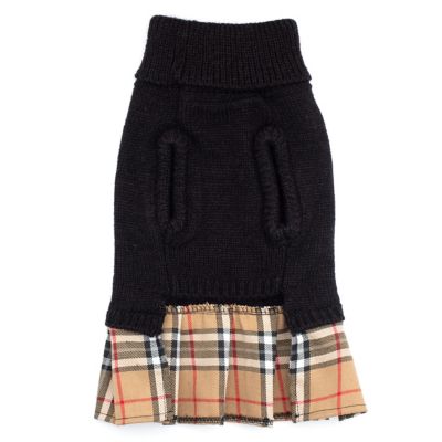 Image showing  Plaid Layered-Look Two-Fer Pet Pullover Turtleneck Dog Sweater Dress